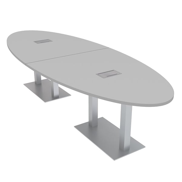 45 in W, 144 in L, 29 in H, Engineered Wood Top, Grey